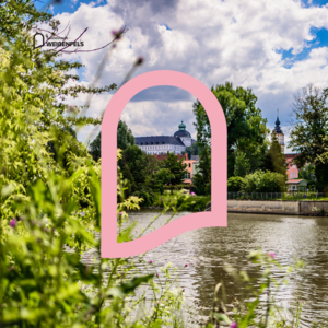 Bild vergrößern: Blick auf die Saale mit Schloss Neu-Augustusburg