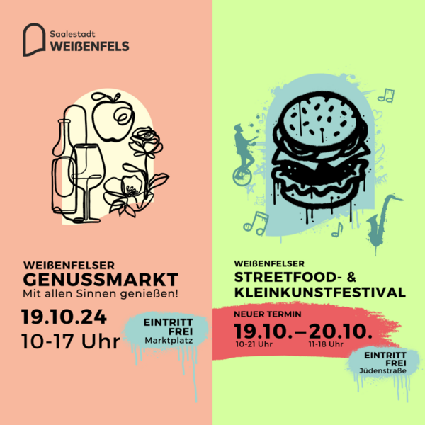 Genussmarkt und Streetfood- und Kleinkunstfestival 2024