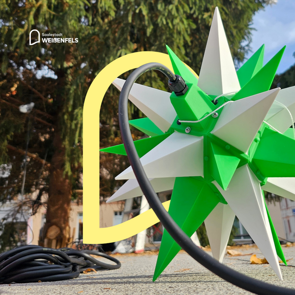 Herrnhuter Sterne auf dem Weihnachtsmarkt